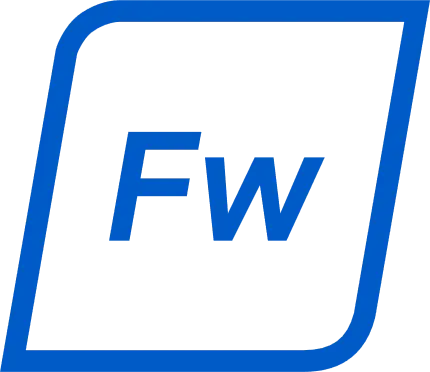 Icono lineal azul con las siglas 'Fw', representando protección mediante Firewall y seguridad de red.